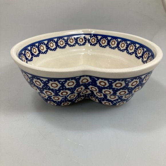 Bolesławiec Polish Pottery Heart Stoneware Bowl 5.5 x 2.25" - Picture 4 of 6